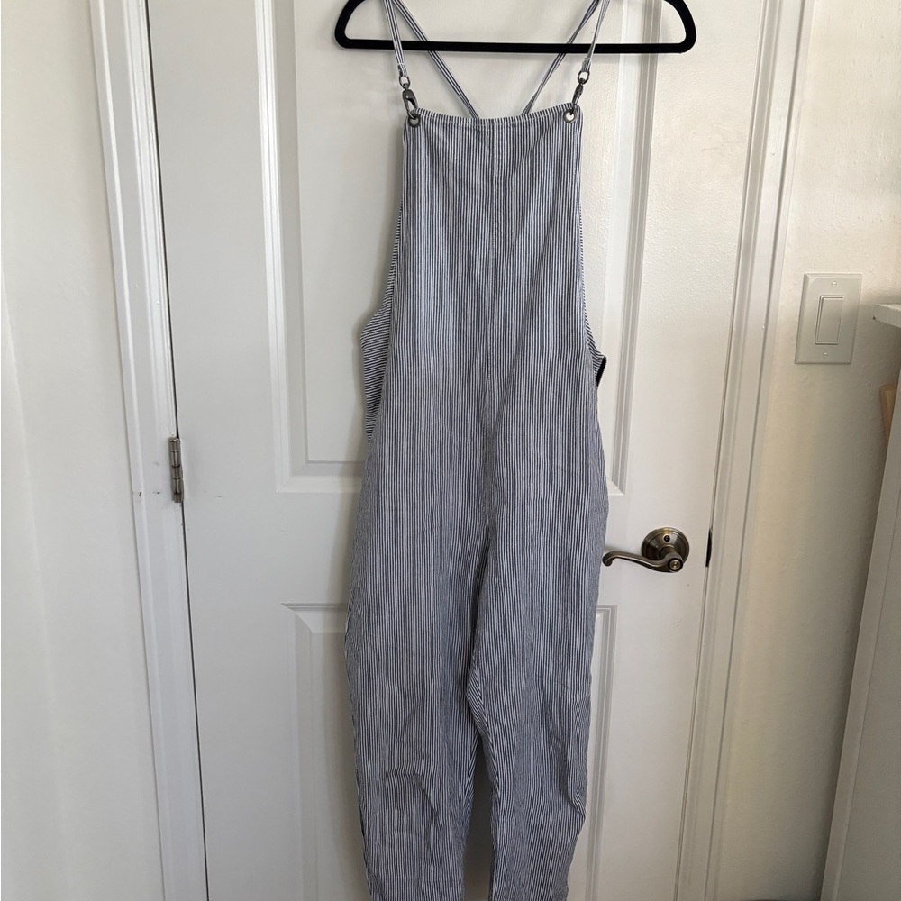 RVCA Pinstripe Jumpsuit in Gray
